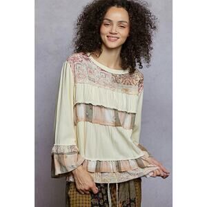 "Layla" Tiered Top in Cream